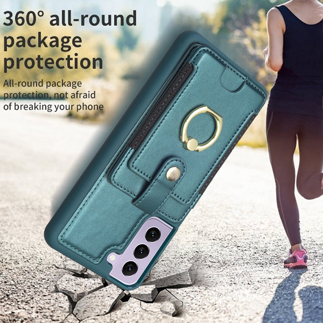 BF27 For Samsung Galaxy S21 FE 5G Ring Kickstand Case PU Leather TPU Back Cover with Card Holder BF27 For Samsung Galaxy S21 FE 5G Ring Kickstand Case PU Leather TPU Back Cover with Card Holder